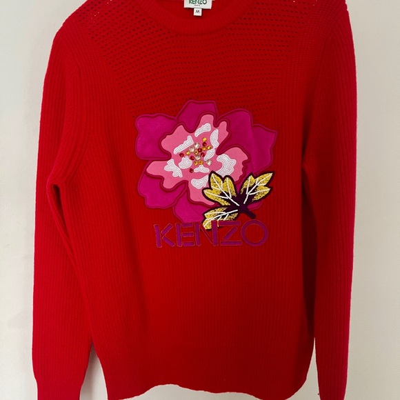 KENZO Red ‘Indonesian Flower' jumper M - Picture 7 of 10